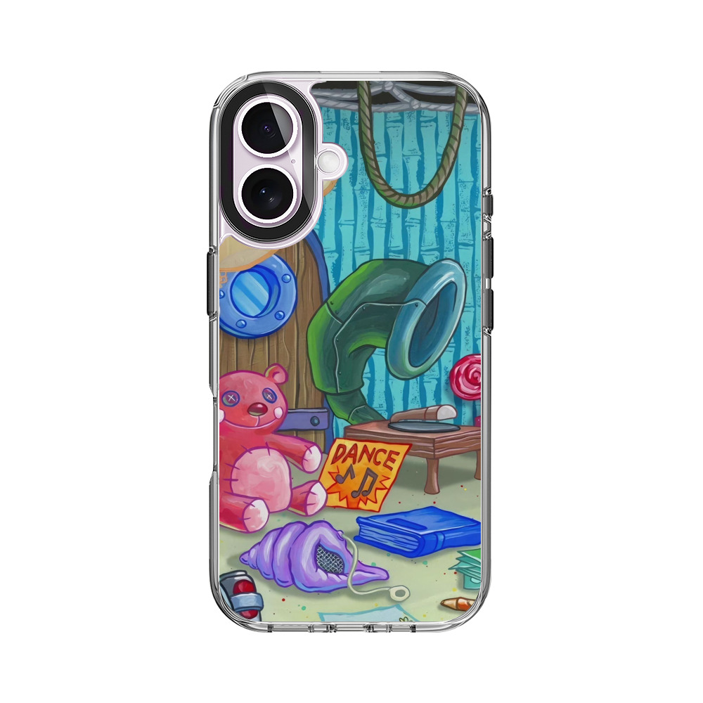 レトロな蓄音機とぬいぐるみ iPhone 17オリジナルケース