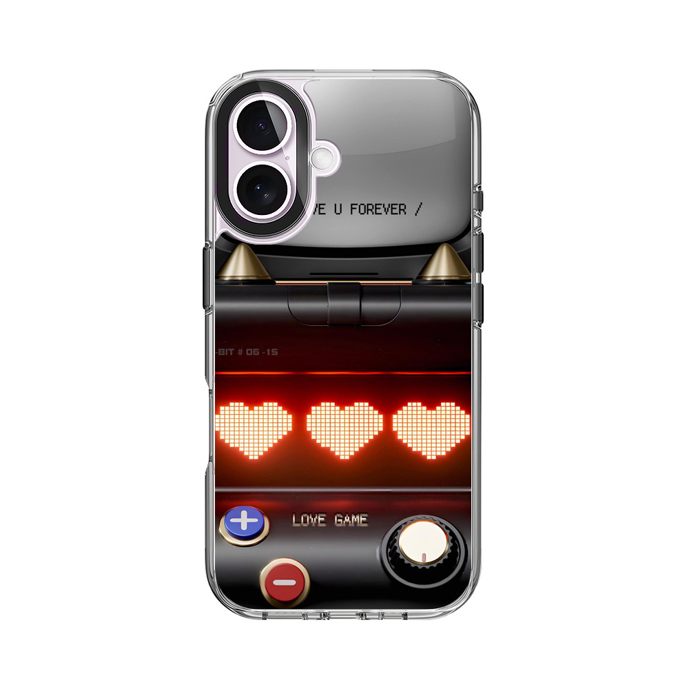 ピクセルハートと愛のメッセージ iPhone 17オリジナルケース