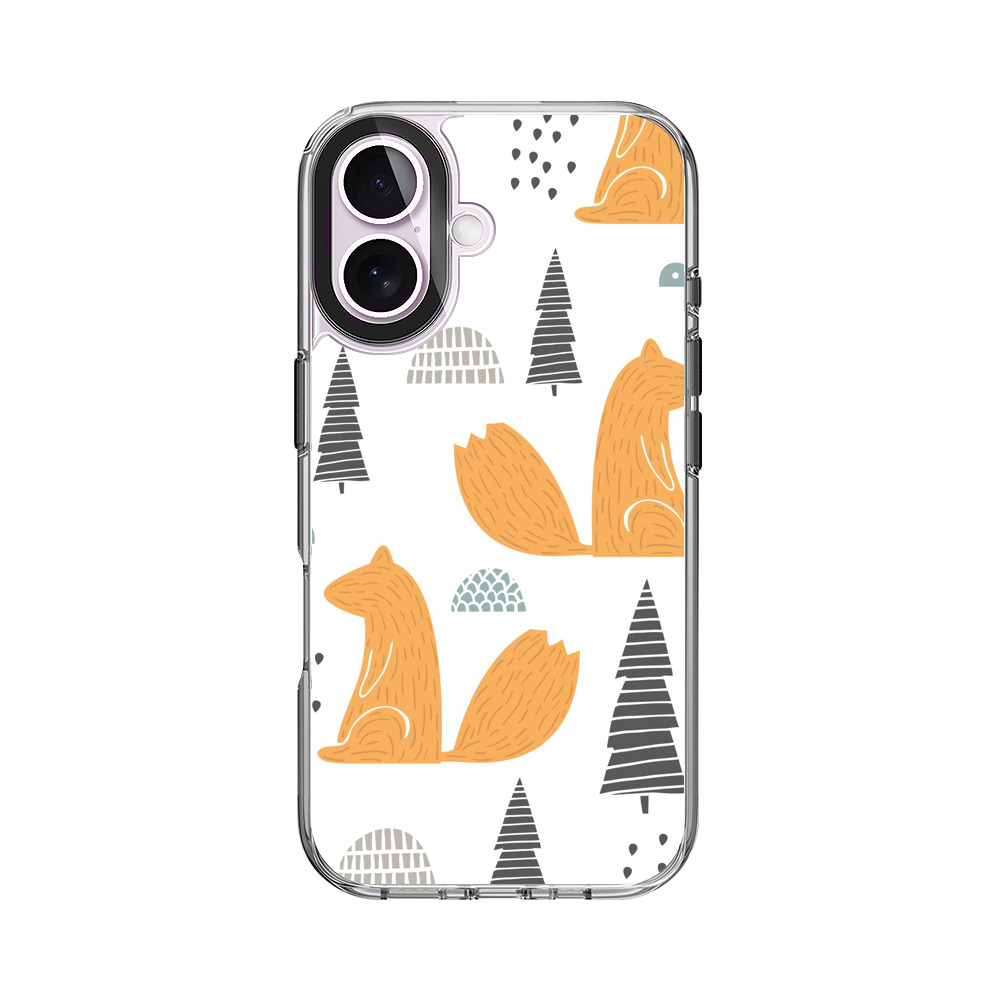 リスと森の模様 iPhone 17オリジナルケース