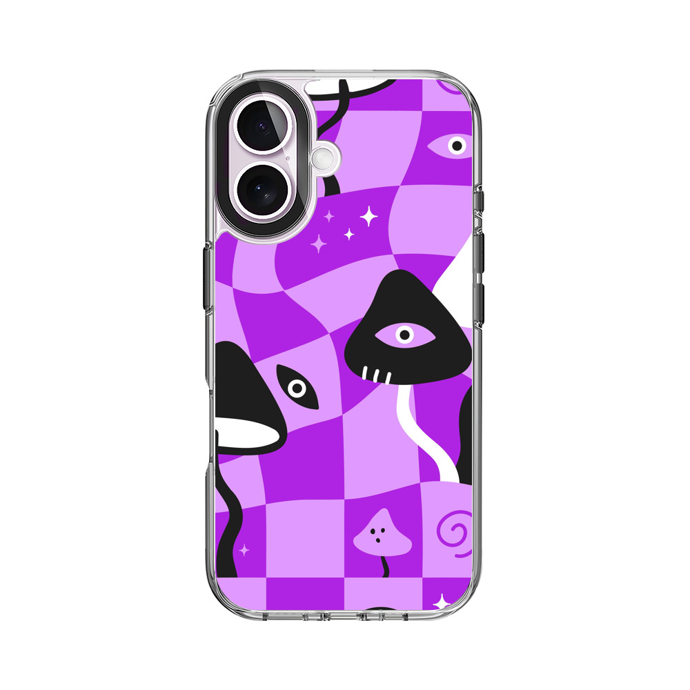 サイケデリックなキノコパターン iPhone 17オリジナルケース