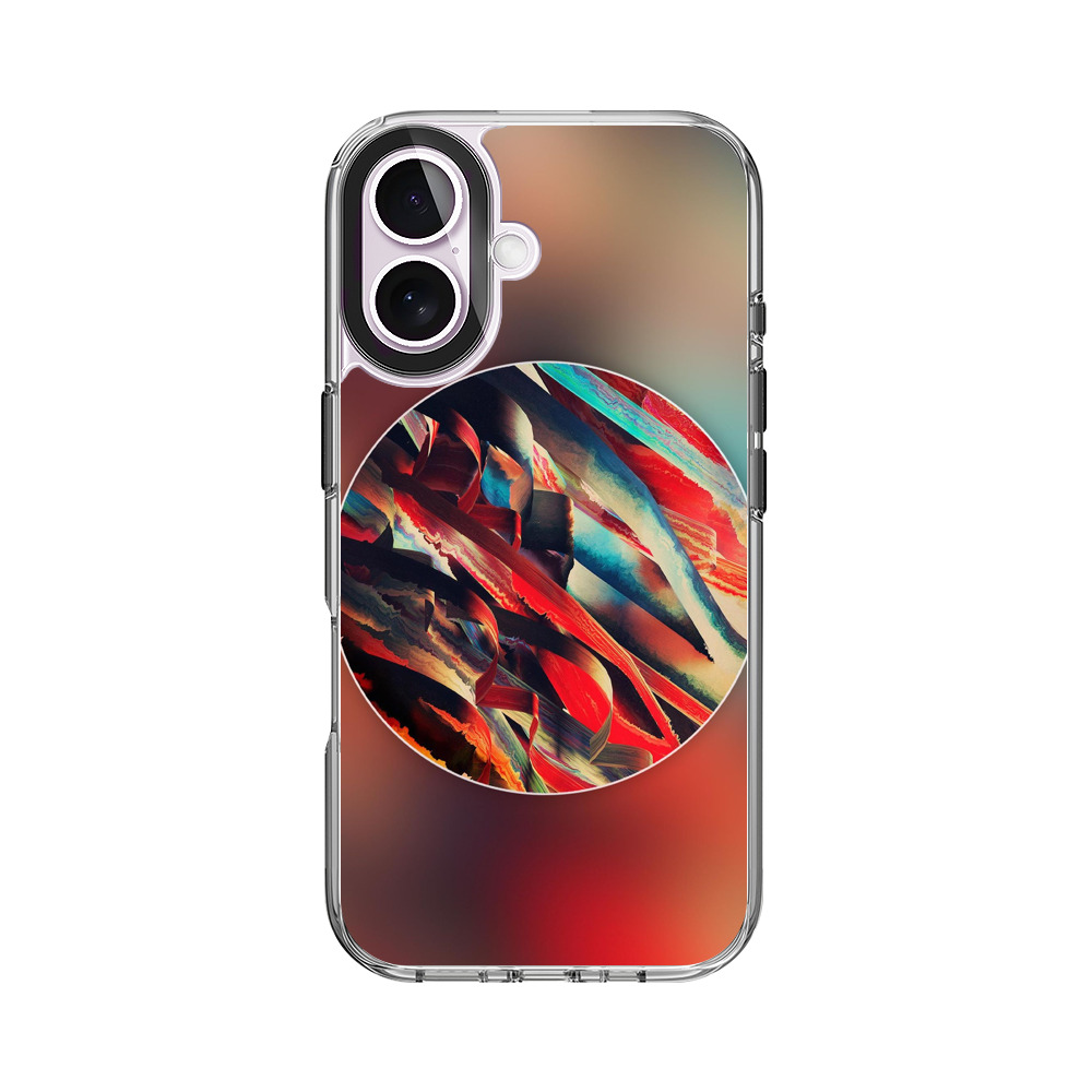 赤と青の抽象幾何学 iPhone 17オリジナルケース