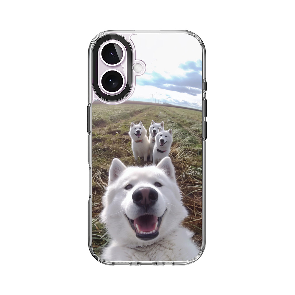 並ぶ白い犬たち iPhone 17オリジナルケース