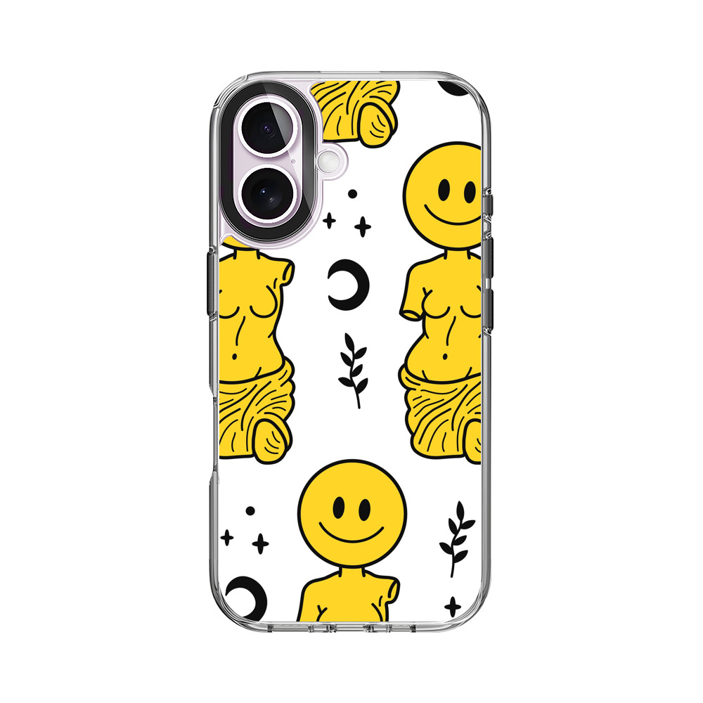 スマイルフェイスとヴィーナス像のパターン iPhone 17オリジナルケース