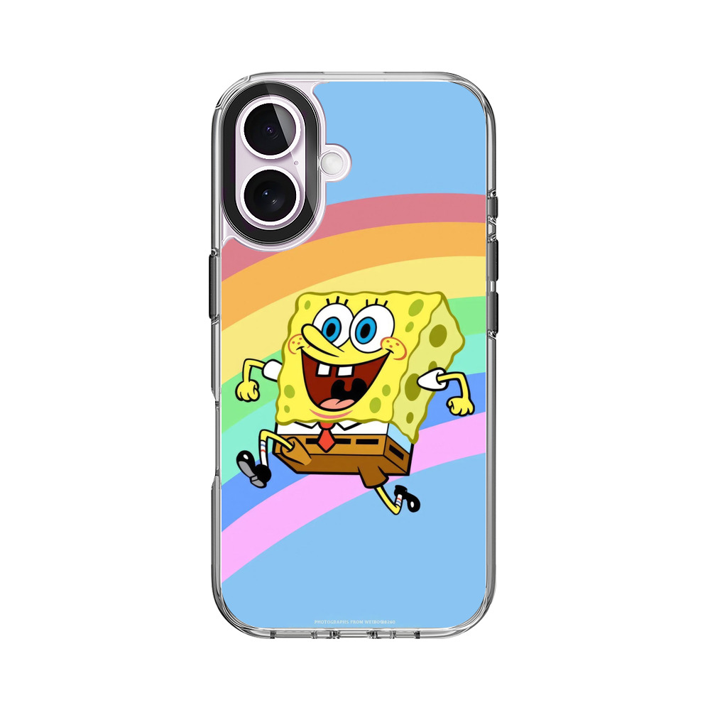 虹と元気なスポンジボブ iPhone 17オリジナルケース