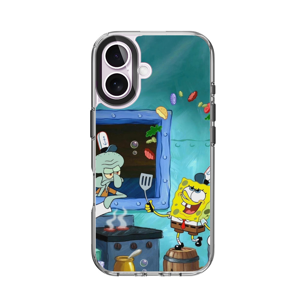 スポンジボブとイカルド iPhone 17オリジナルケース