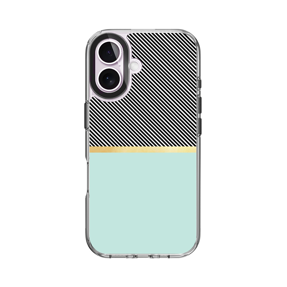 ストライプパターンと金色のアクセント iPhone 17オリジナルケース