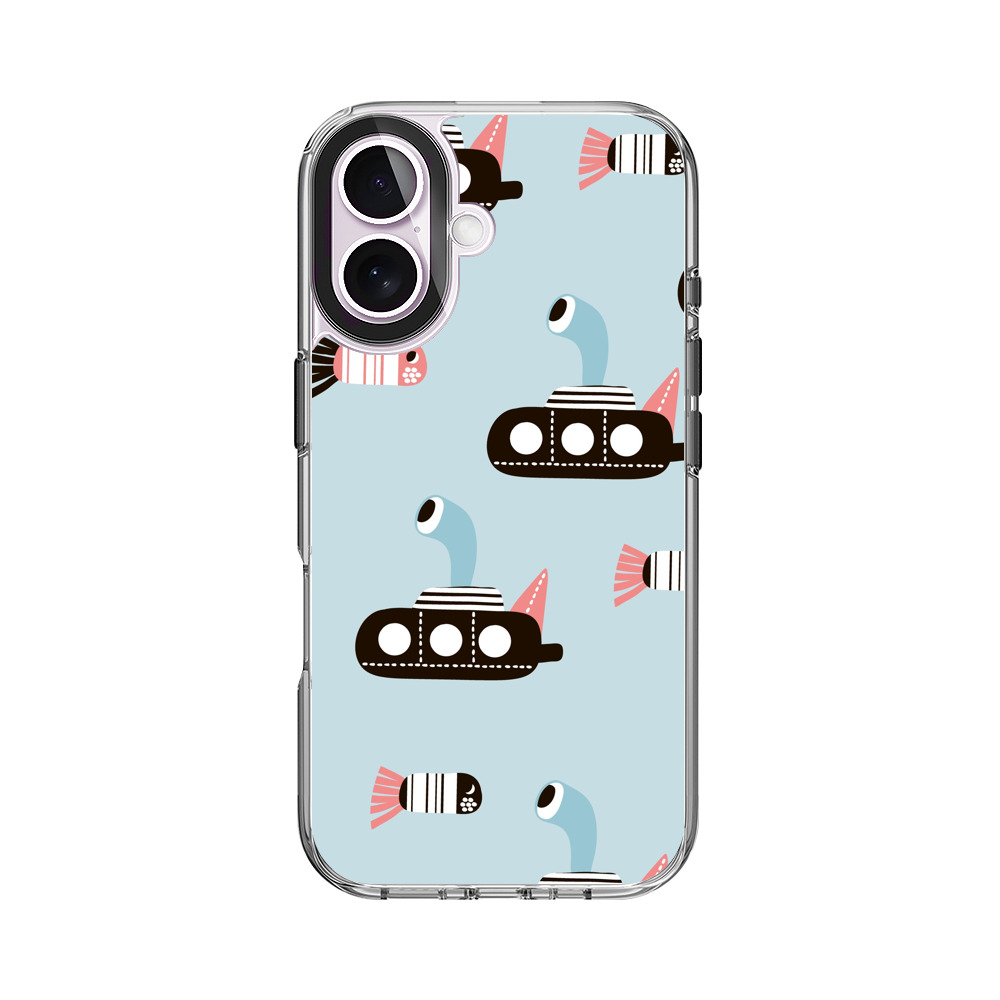 海の中の潜水艦と魚 iPhone 17オリジナルケース