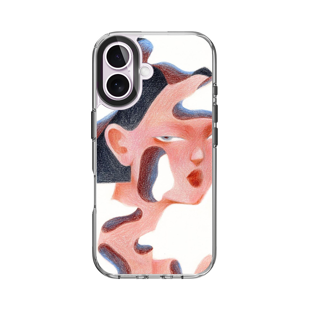 歪んだ顔の抽象画 iPhone 17オリジナルケース