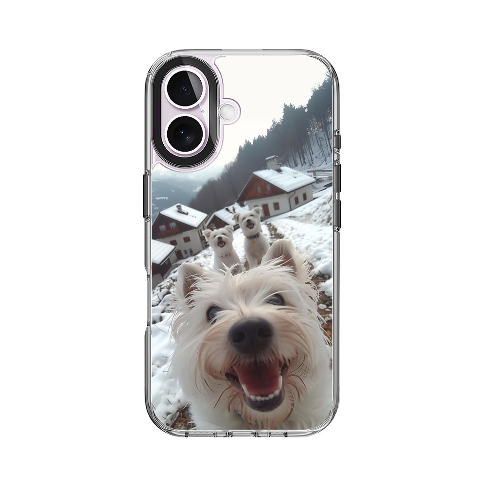 雪景色の白い犬たち iPhone 17オリジナルケース