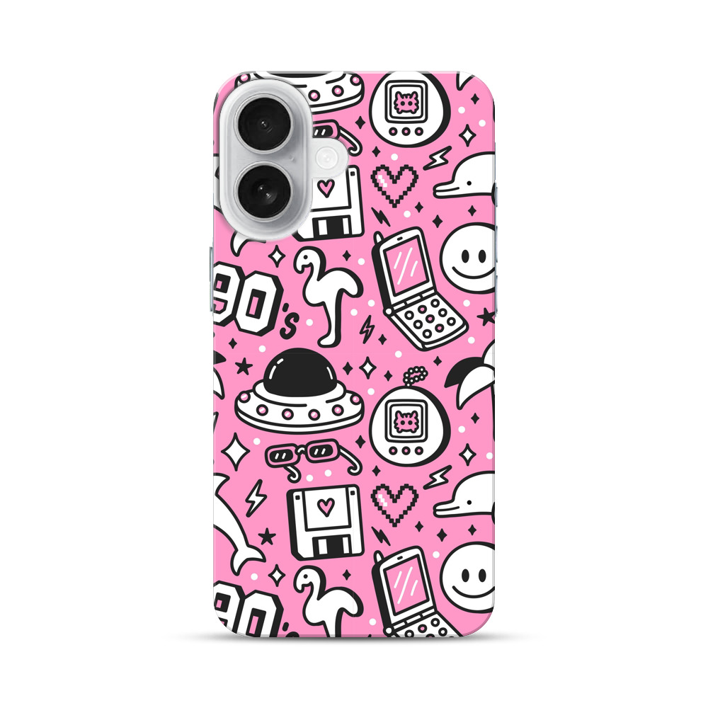 90年代レトロパターン iPhone 17オリジナルハードケース