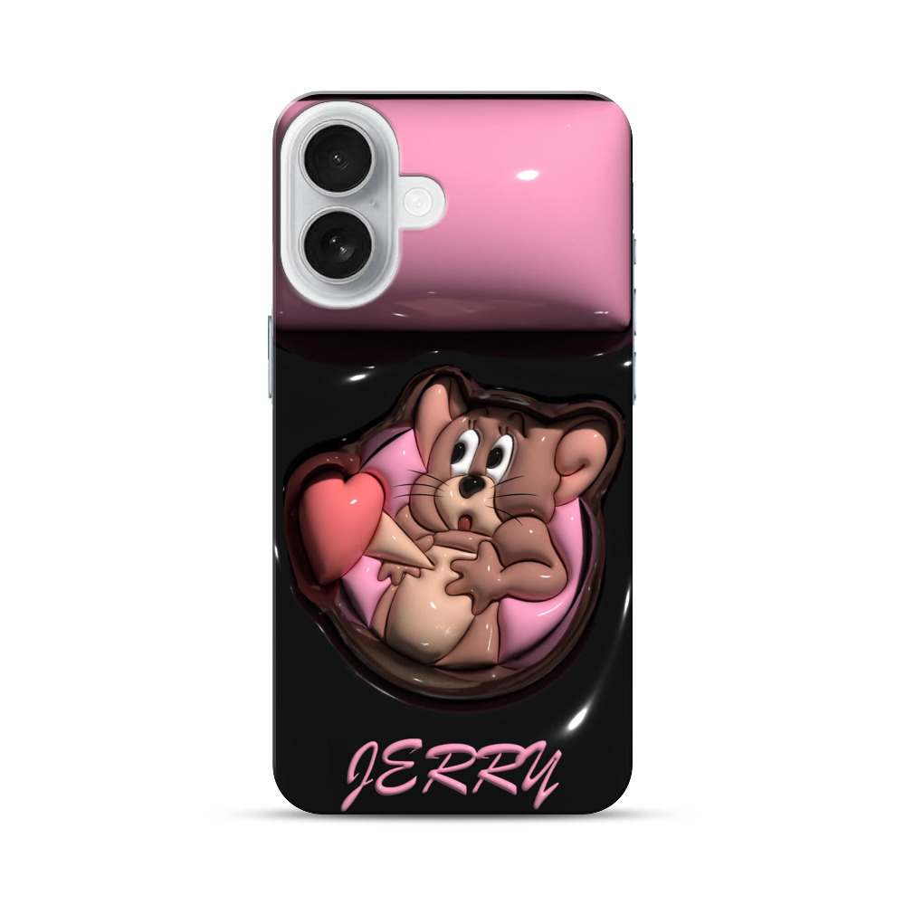 愛らしいネズミとハート iPhone 17オリジナルハードケース