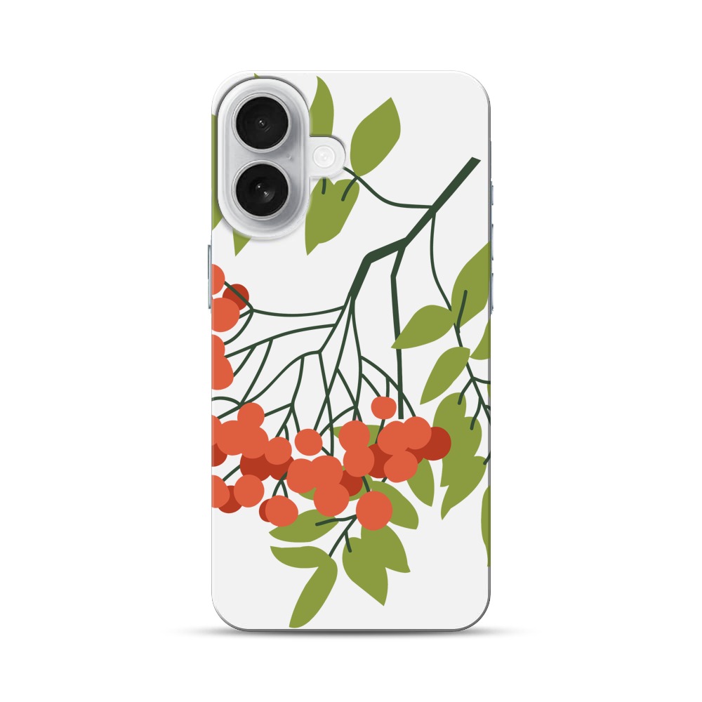 赤い実と葉 iPhone 17オリジナルハードケース