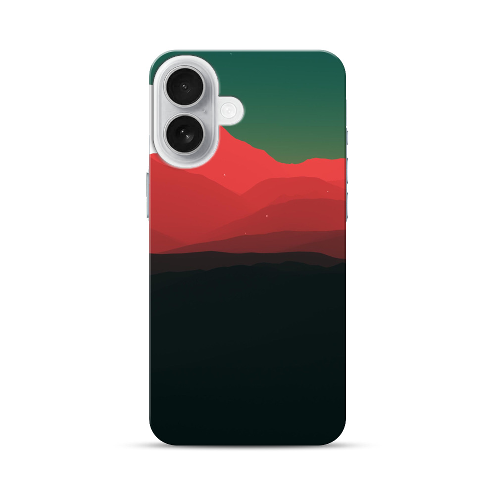 赤い山の風景 iPhone 17オリジナルハードケース