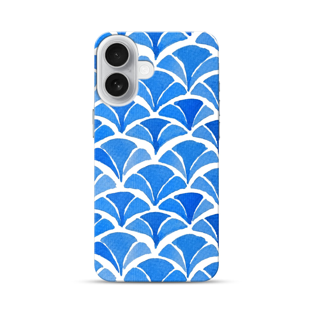 青い波の模様 iPhone 17オリジナルハードケース