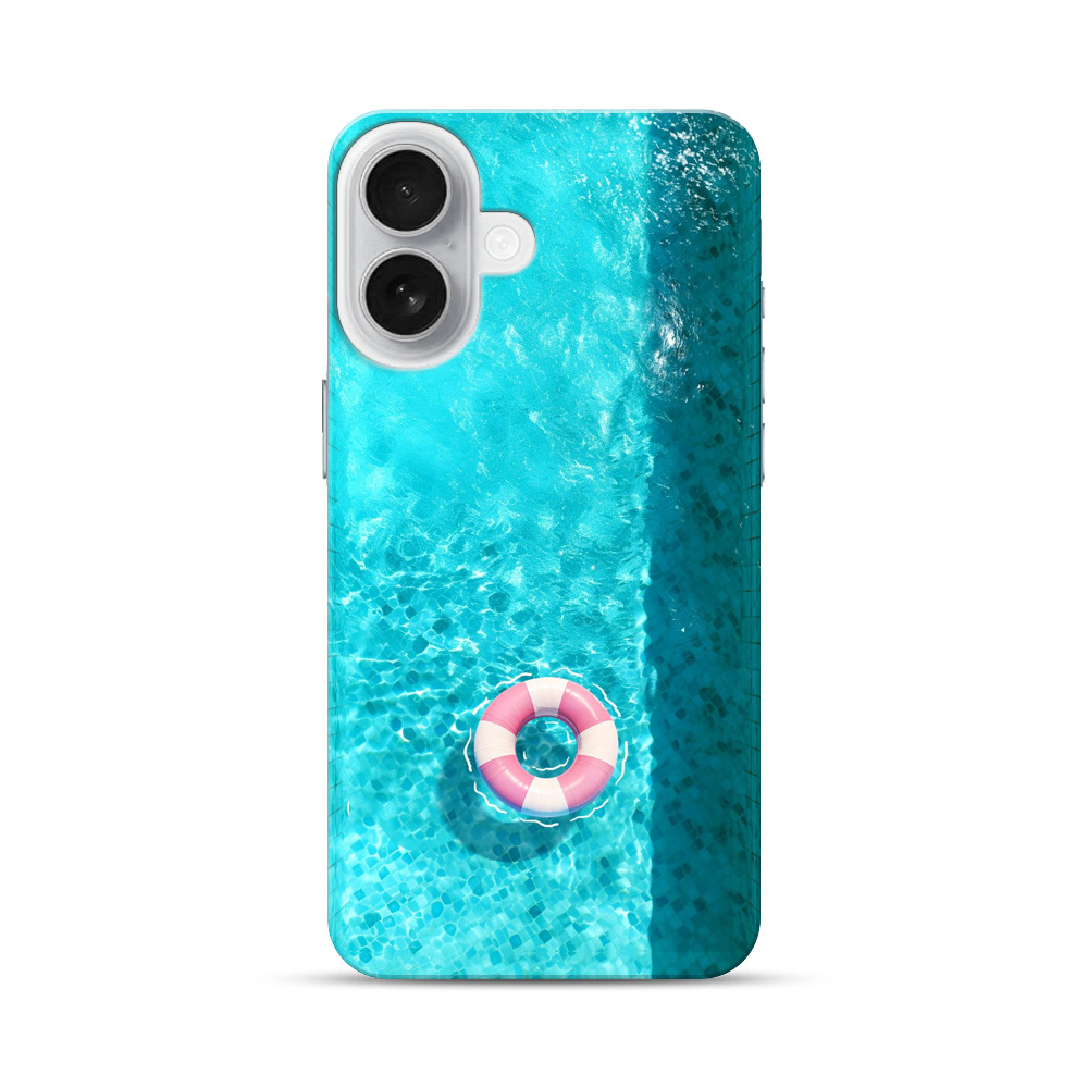 プールの青と浮き輪 iPhone 17オリジナルハードケース