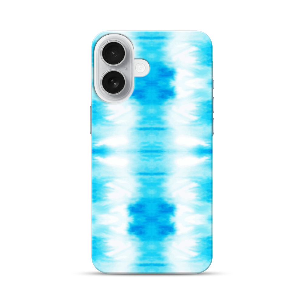 青い水彩の模様 iPhone 17オリジナルハードケース