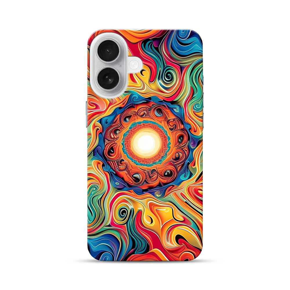 鮮やかな渦巻き模様 iPhone 17オリジナルハードケース