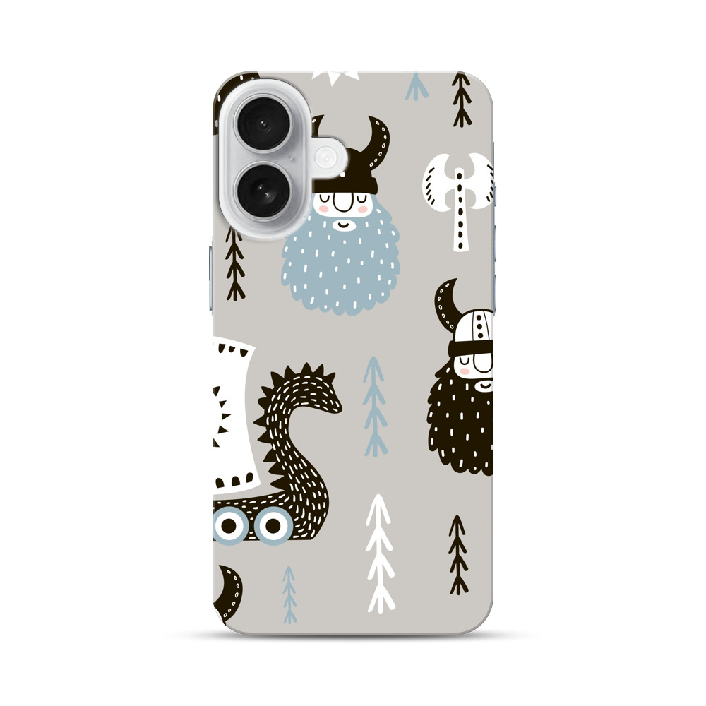 バイキングのパターン iPhone 17オリジナルハードケース