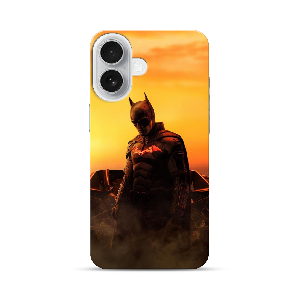 夕日とバットマンシルエット iPhone 17オリジナルハードケース