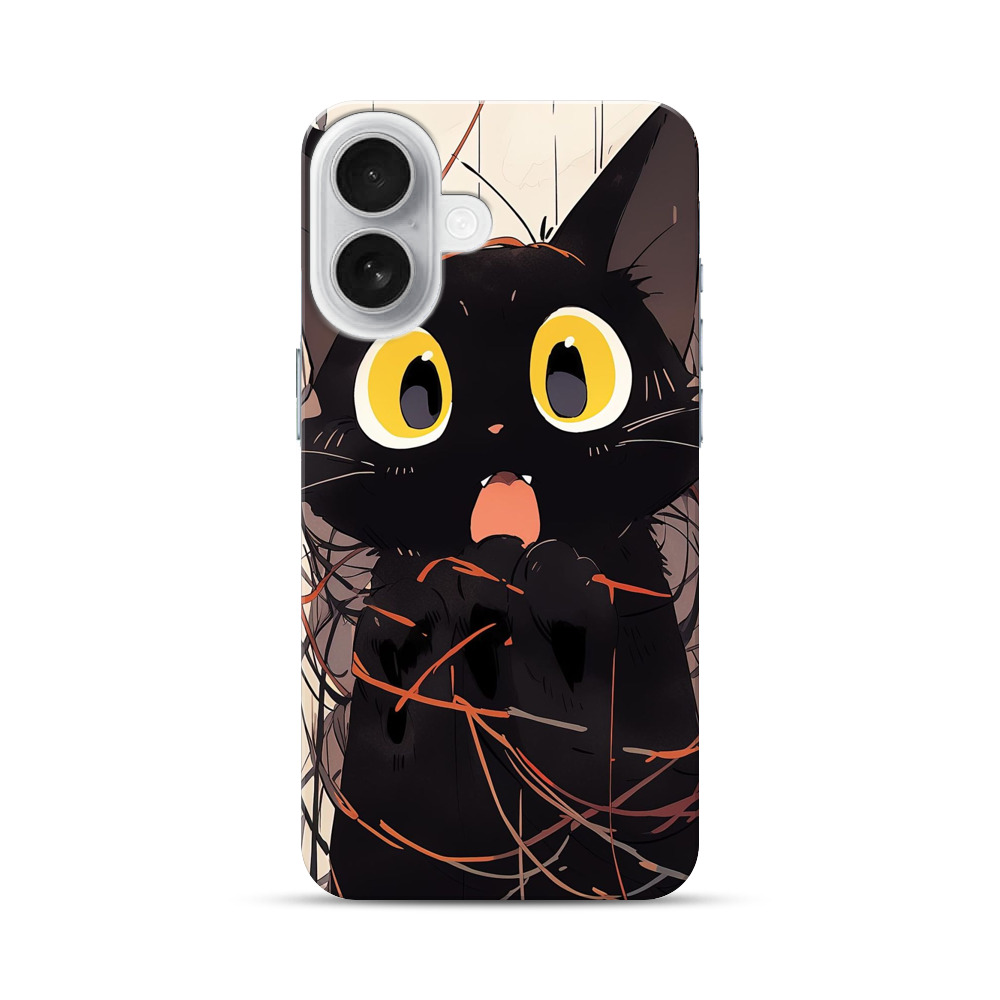 びっくり黒猫 iPhone 17オリジナルハードケース