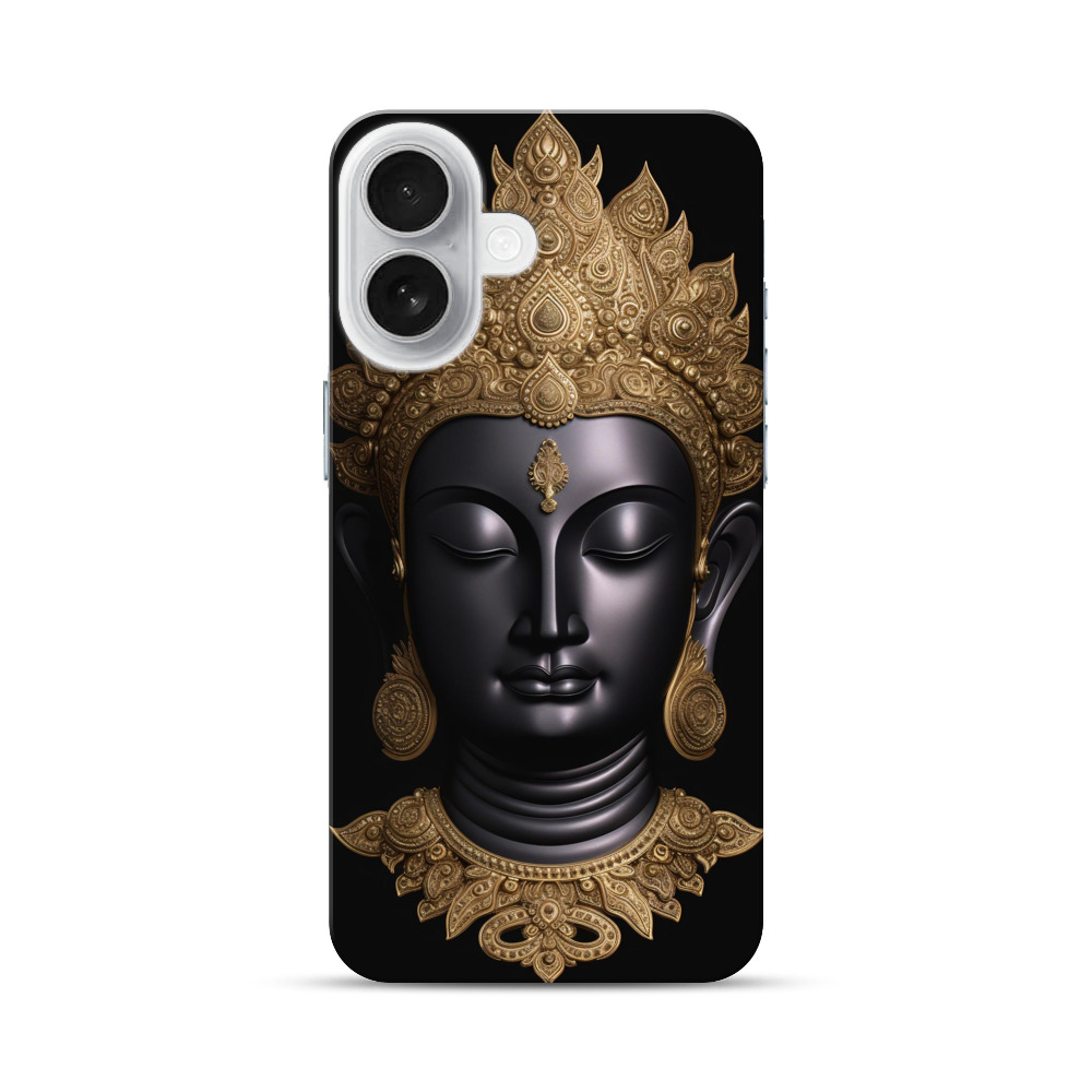 黒と金の仏像飾り iPhone 17オリジナルハードケース