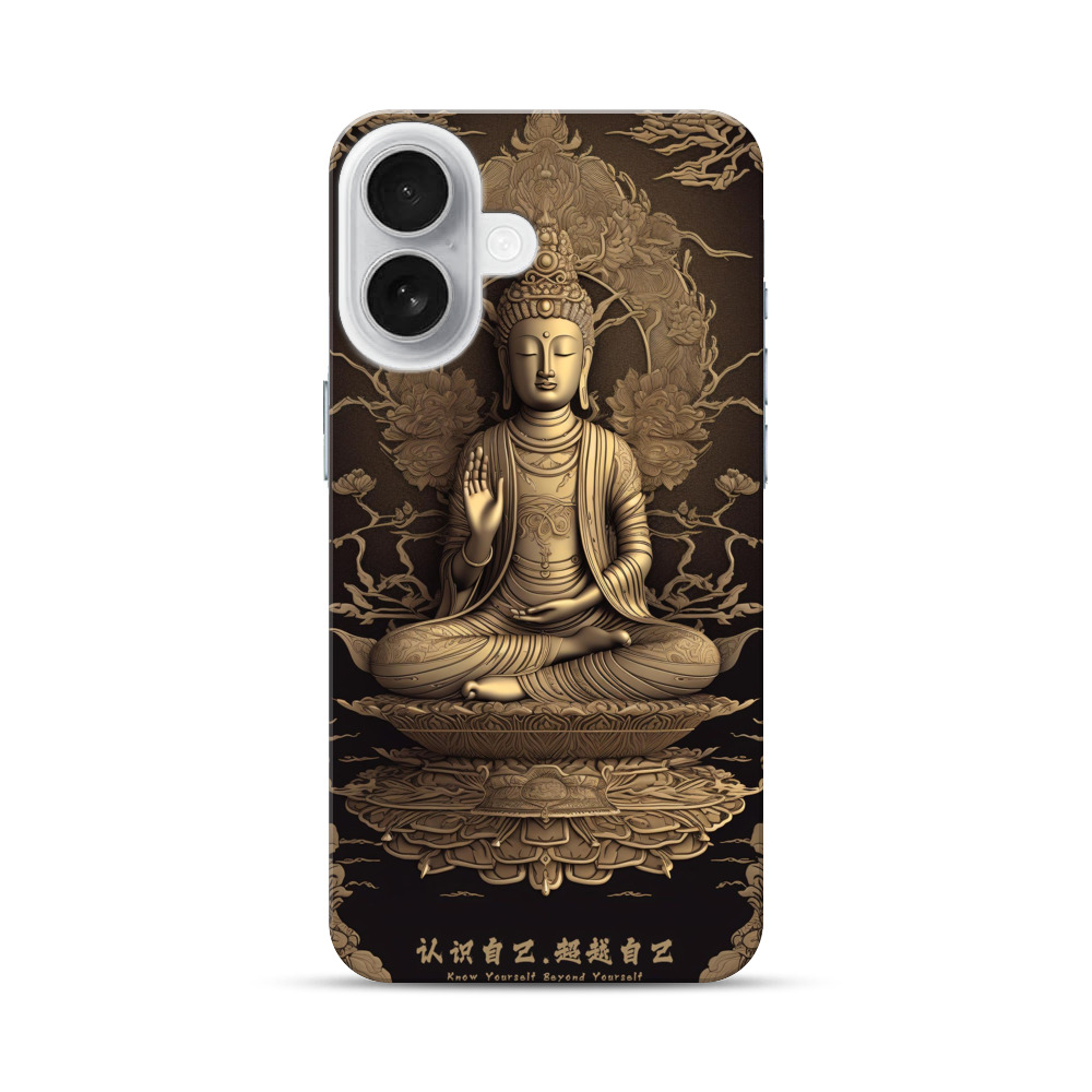 仏像と蓮の花 iPhone 17オリジナルハードケース