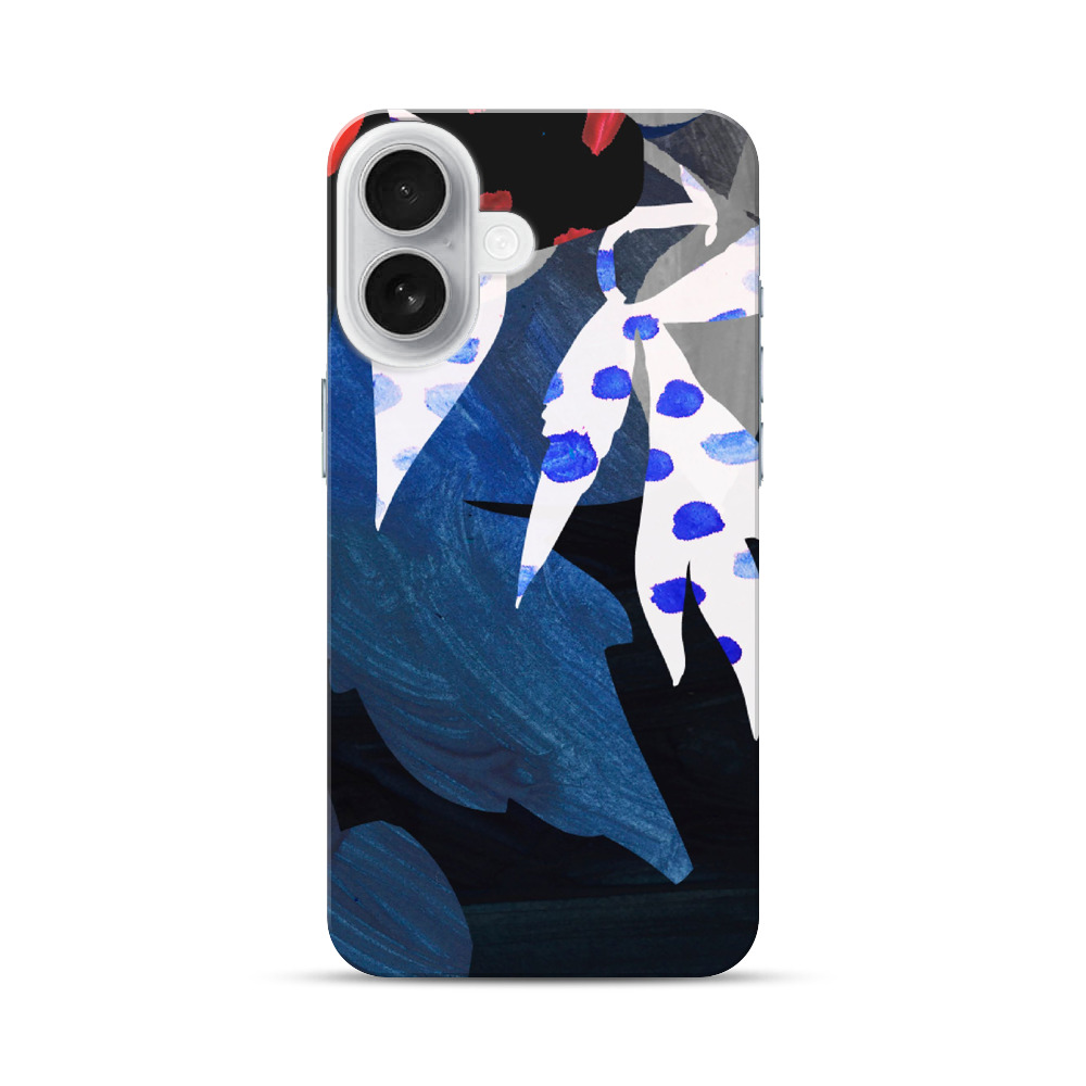 抽象的な花と葉のアート iPhone 17オリジナルハードケース