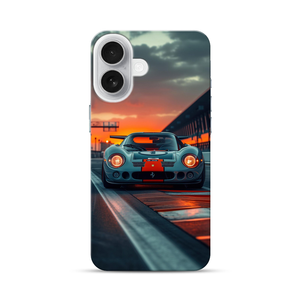 夕日に映えるレーシングカー iPhone 17オリジナルハードケース