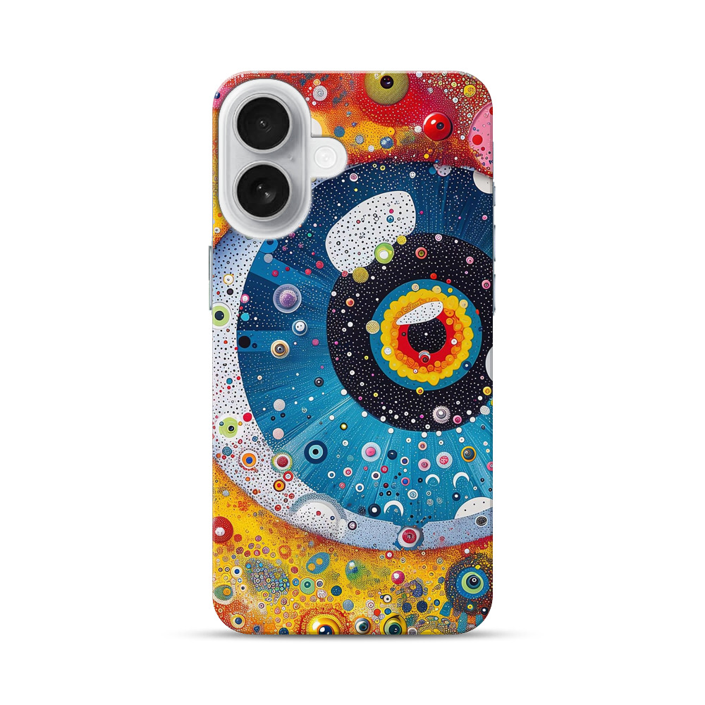 カラフルな目の抽象画 iPhone 17オリジナルハードケース