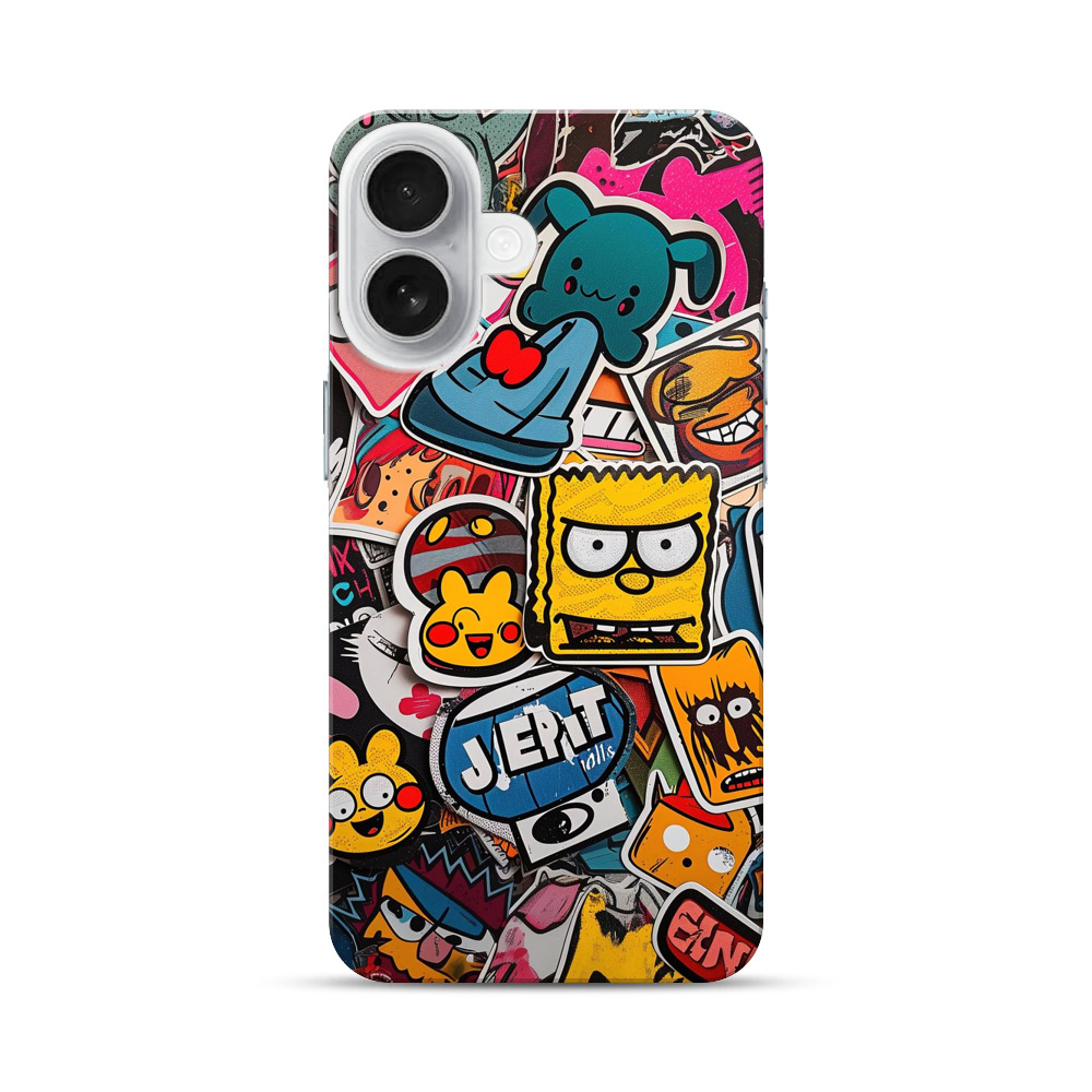 カラフルステッカー集合 iPhone 17オリジナルハードケース