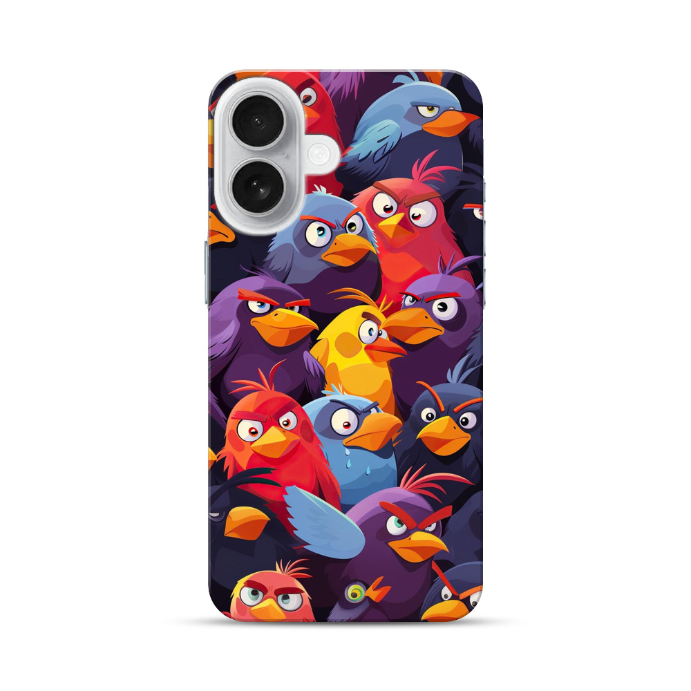 カラフルな鳥の群れ iPhone 17オリジナルハードケース