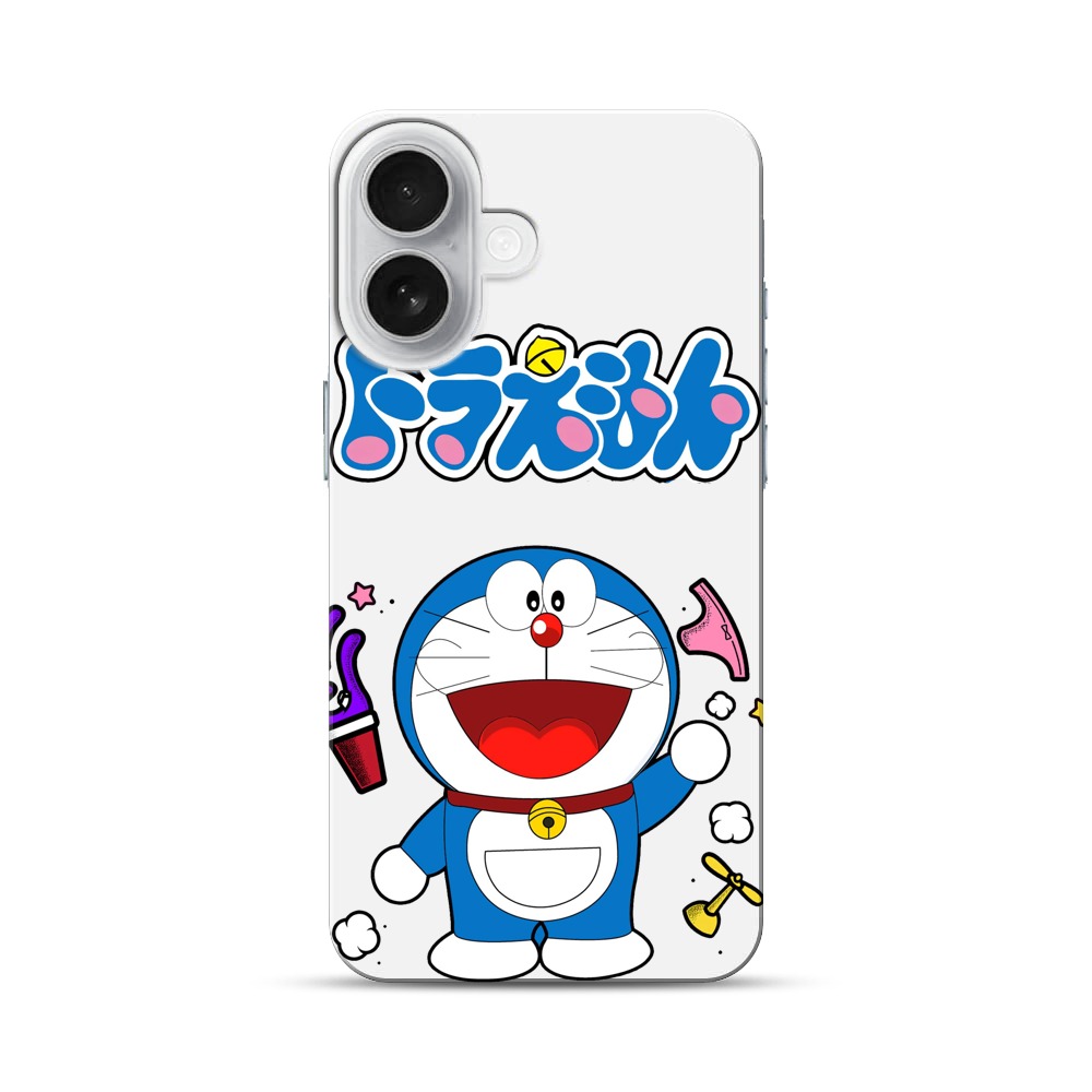 ドラえもんロゴとキャラ iPhone 17オリジナルハードケース