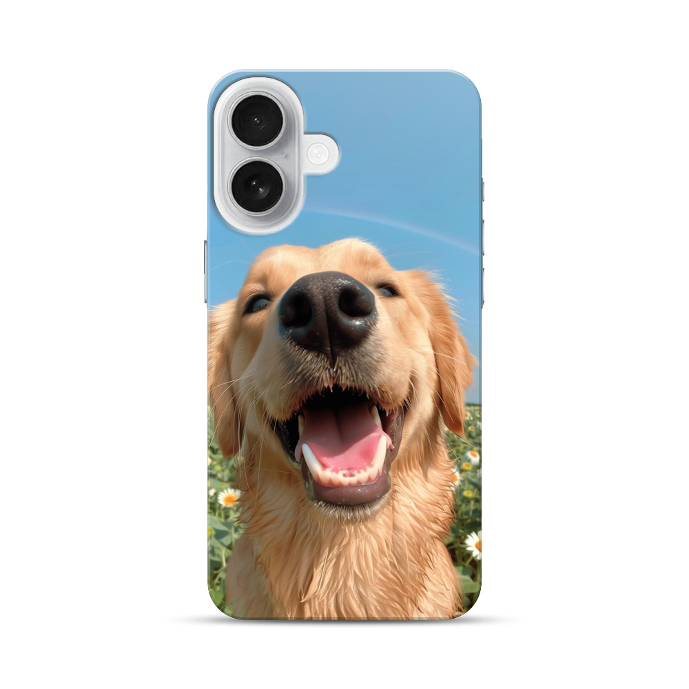 笑顔のゴールデンレトリバー犬ケース用写真 iPhone 17オリジナルハードケース
