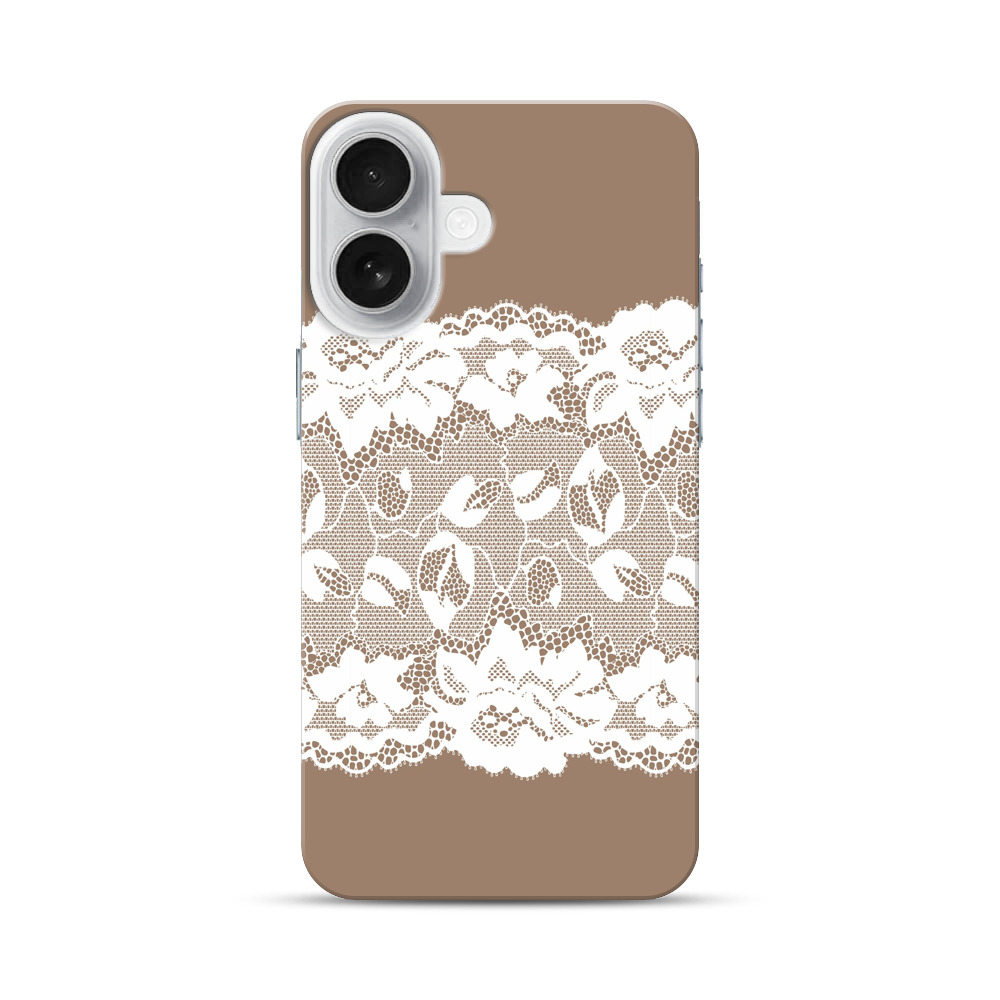 エレガント白いレース模様 iPhone 17オリジナルハードケース