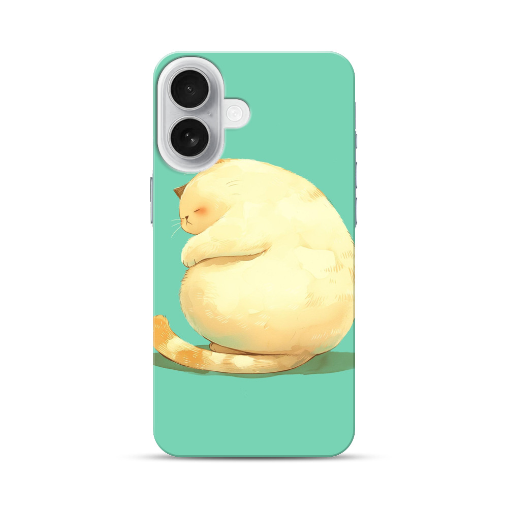 ふっくら眠る可愛い猫 iPhone 17オリジナルハードケース