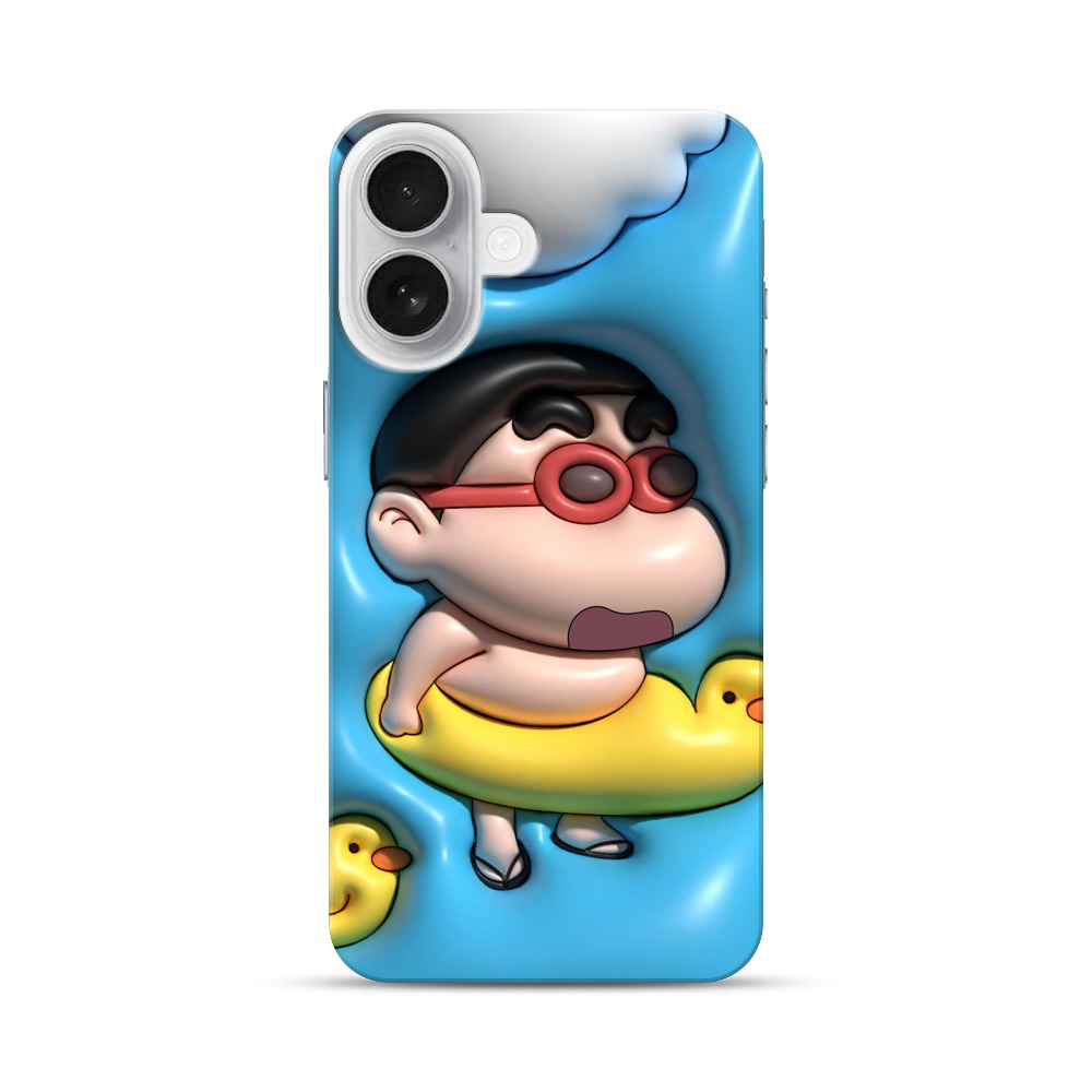 アヒル浮き輪のキャラクター iPhone 17オリジナルハードケース