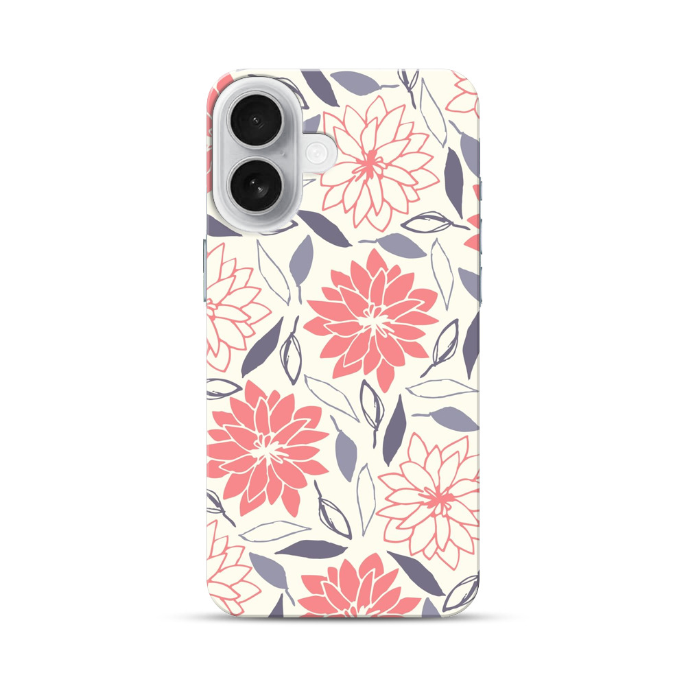 花のパターン iPhone 17オリジナルハードケース