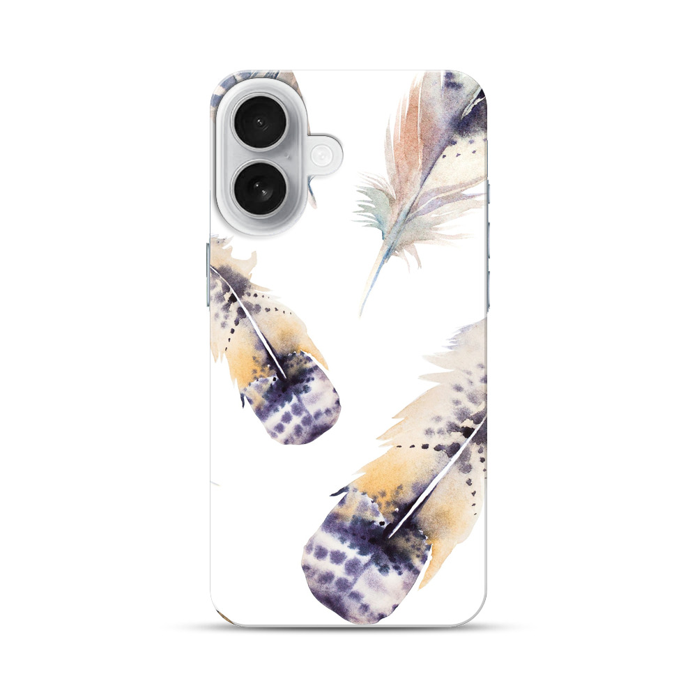 羽の水彩画 iPhone 17オリジナルハードケース