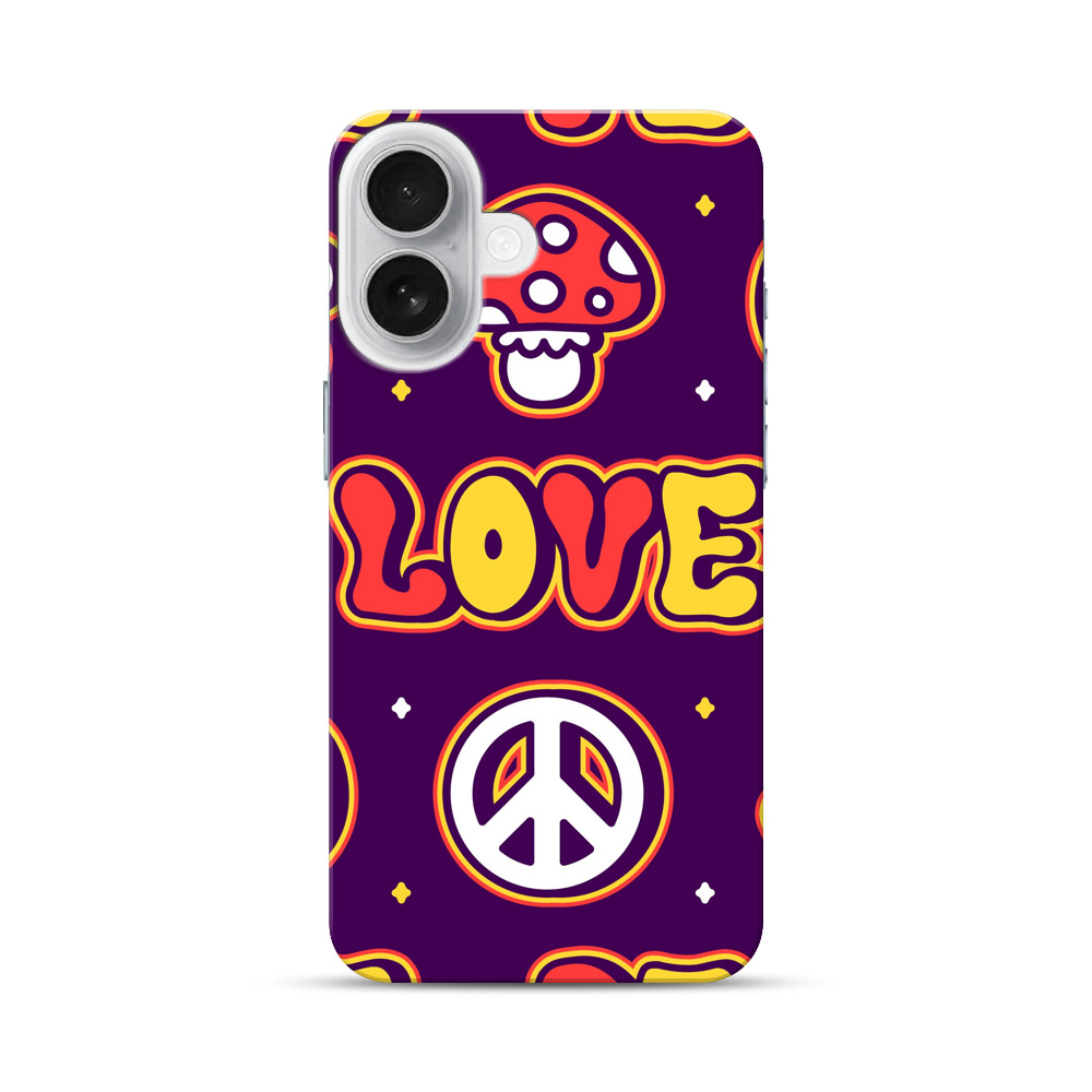 ヒッピー風レトロパターン iPhone 17オリジナルハードケース