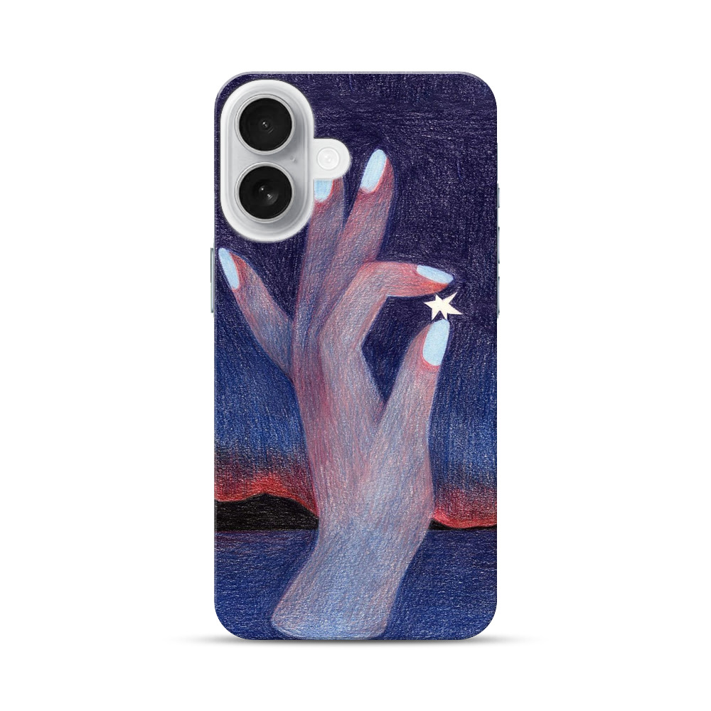 星をつまむ手のイラスト iPhone 17オリジナルハードケース