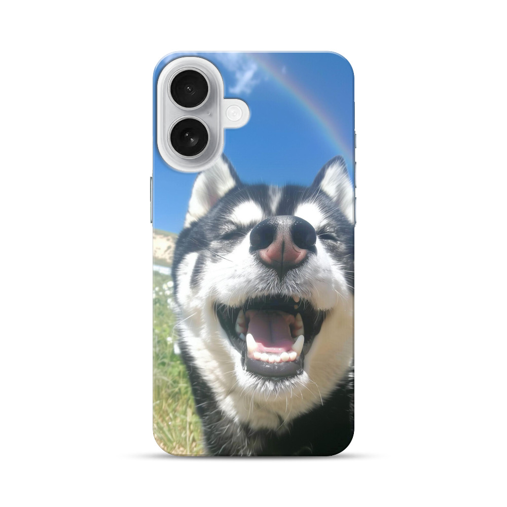 笑顔のハスキー犬 iPhone 17オリジナルハードケース