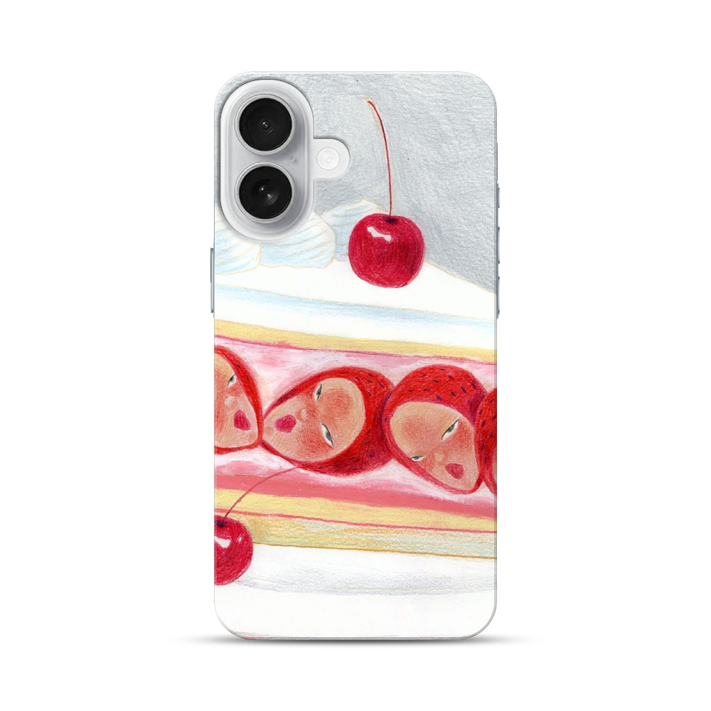 顔のいちごケーキ iPhone 17オリジナルハードケース