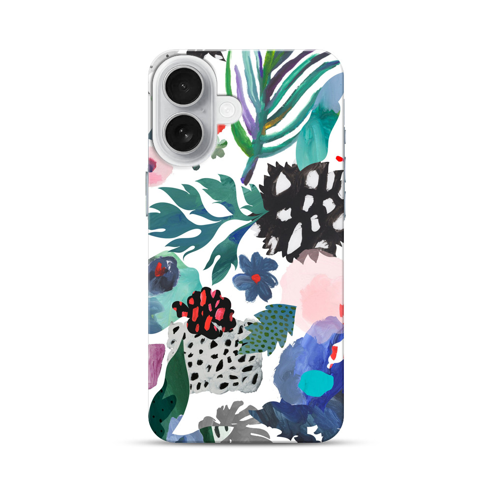 カラフルな抽象花柄 iPhone 17オリジナルハードケース