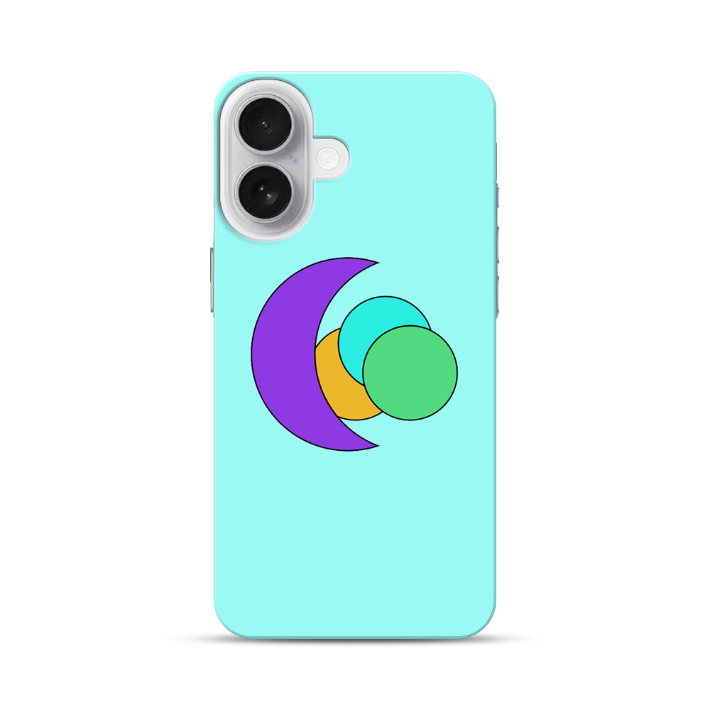 カラフルな円と三日月 iPhone 17オリジナルハードケース