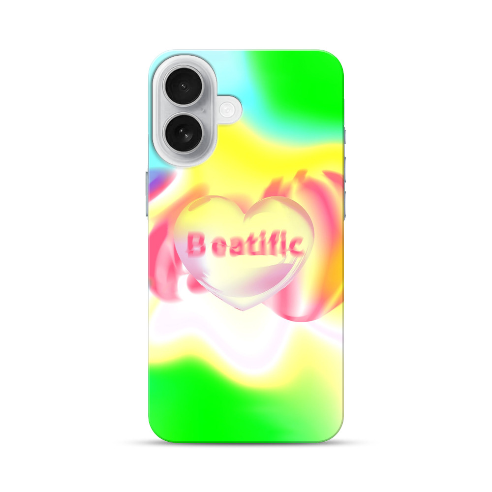 カラフルなハートの抽象アート iPhone 17オリジナルハードケース