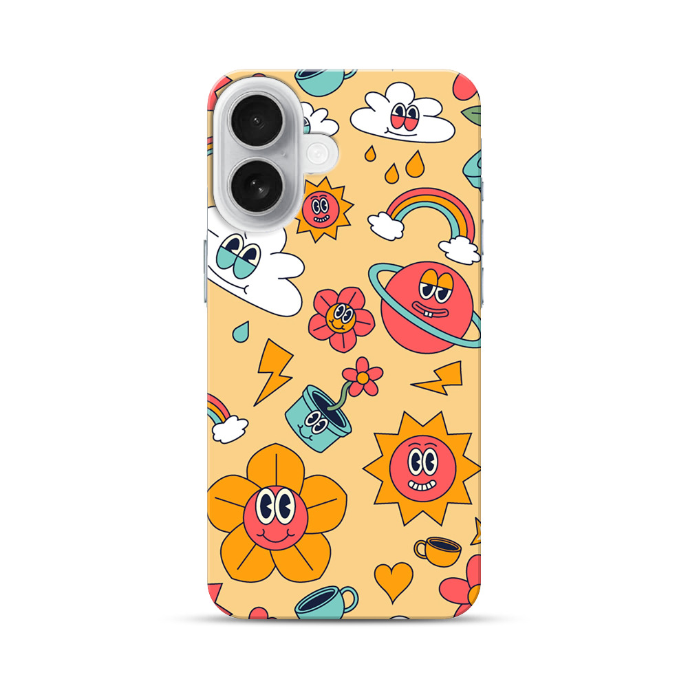 カラフルな模様のイラスト iPhone 17オリジナルハードケース