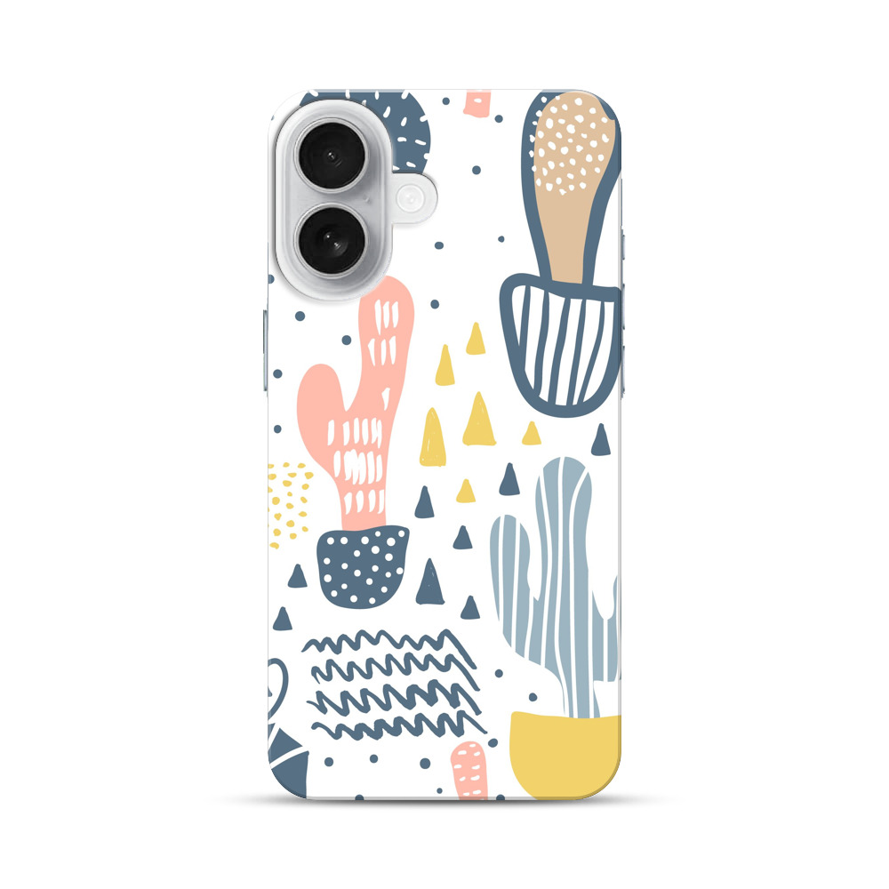 カラフルなサボテンのパターン iPhone 17オリジナルハードケース