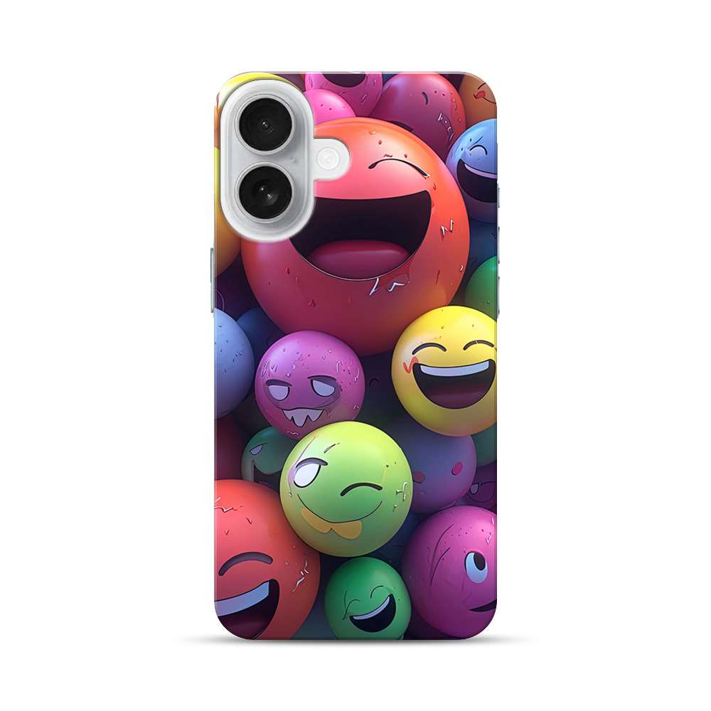 カラフルスマイリー iPhone 17オリジナルハードケース