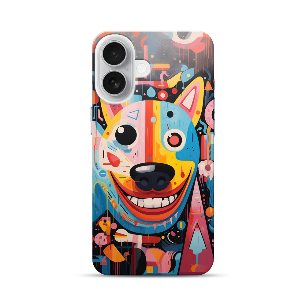 カラフルな笑顔の犬 iPhone 17オリジナルハードケース