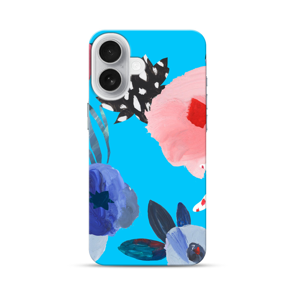 カラフルな抽象花模様 iPhone 17オリジナルハードケース